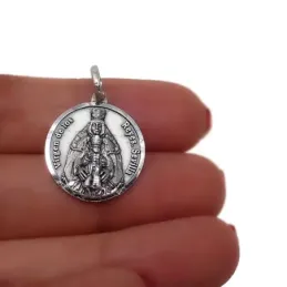 Virgen de los Reyes Sevilla medalla plata Ley 925m maciza 18 mm. reli