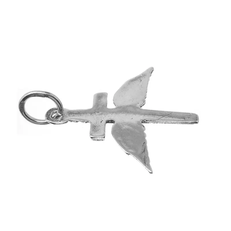 Espada Alas San Miguel Arcángel plata Ley 925m unisex 25 mm. colgante