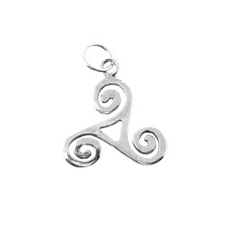 Trisquel plata Ley 925m colgante amuleto 25 mm. macizo unisex