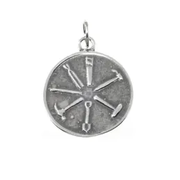 Siete Potencias Africanas colgante plata Ley 925m amuleto 25 mm. oxid