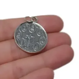 Siete Potencias Africanas colgante plata Ley 925m amuleto 25 mm. oxid