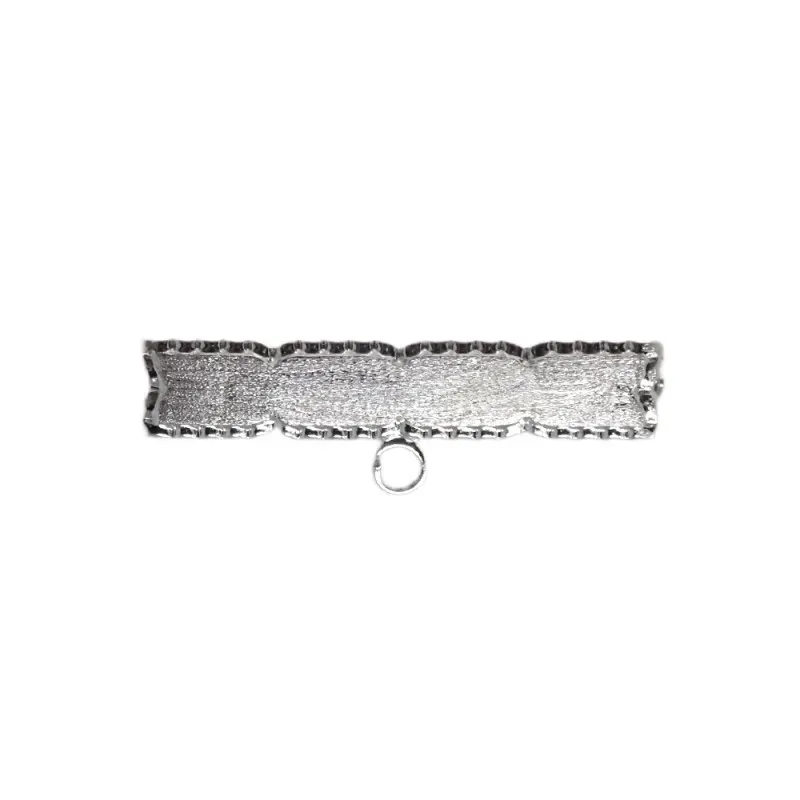 Alfiler plata Ley 925m broche bebé 3 cm. rectangular borde detalles t