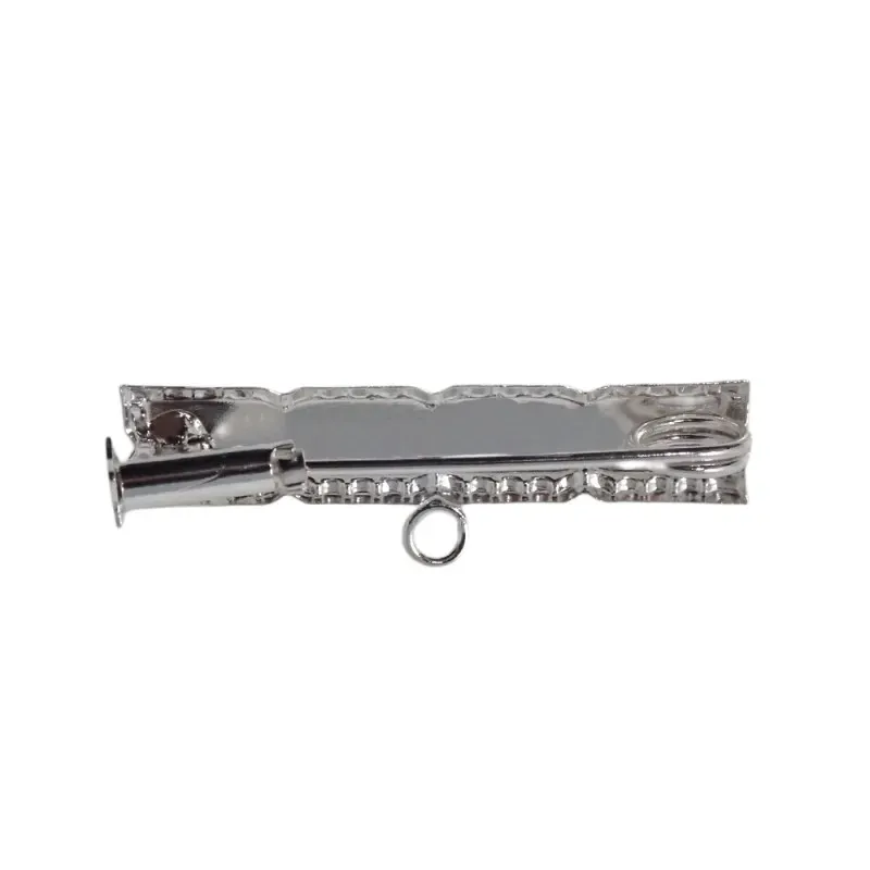 Alfiler plata Ley 925m broche bebé 3 cm. rectangular borde detalles t