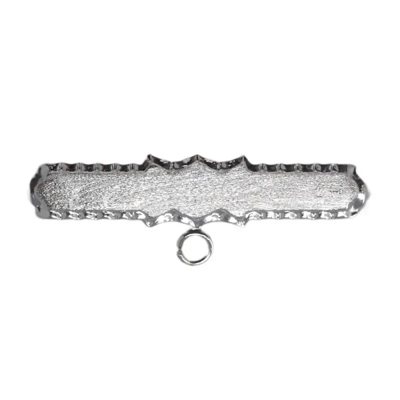 Alfiler plata Ley 925m broche bebé 3 cm. rectangular tres puntas cent