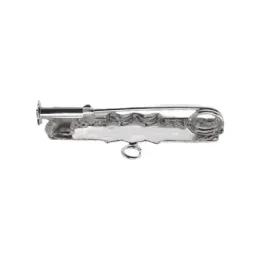 Alfiler plata Ley 925m broche bebé 3 cm. rectangular tres puntas cent