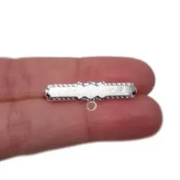 Alfiler plata Ley 925m broche bebé 3 cm. rectangular tres puntas cent