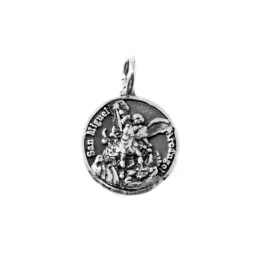 San Miguel medalla plata ley 925m unisex 14 mm. maciza detalles talla