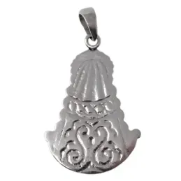 Colgante plata Ley 925m imagen Virgen del Rocío 38mm. maciza silueta