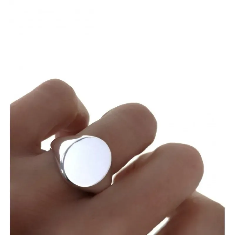 Sello plata Ley 925m hombre ovalado macizo liso