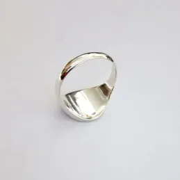 Sello plata Ley 925m hombre ovalado macizo liso