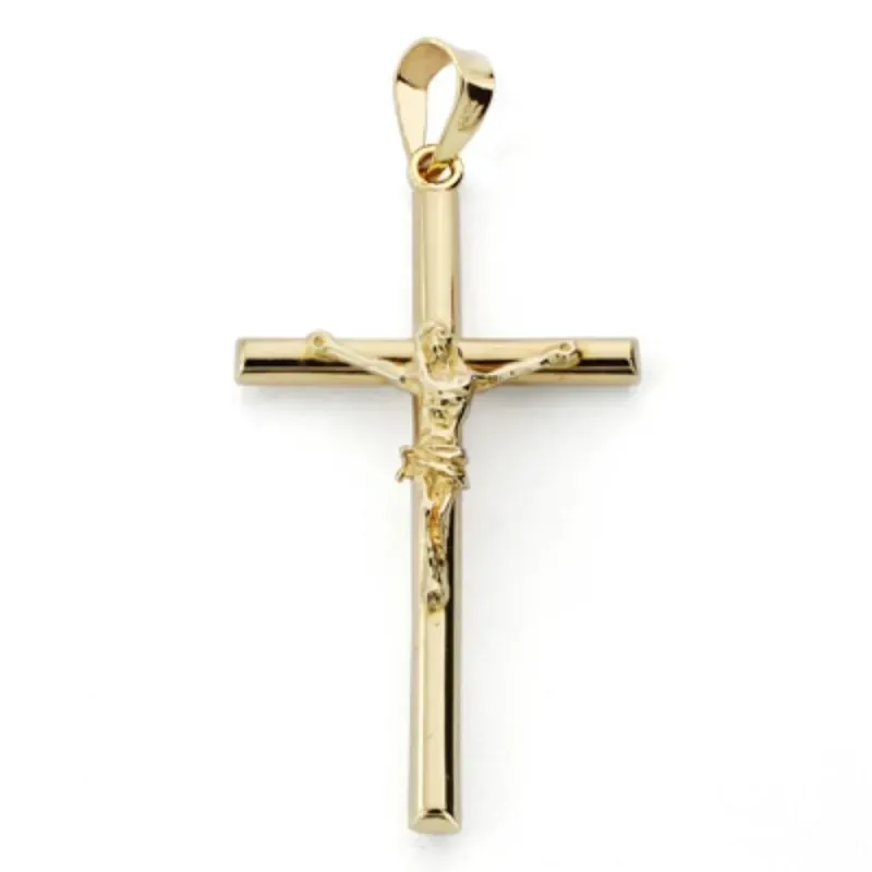 Cruz Colgante Cristo Oro 9k unisex 31 mm. lisa tubo