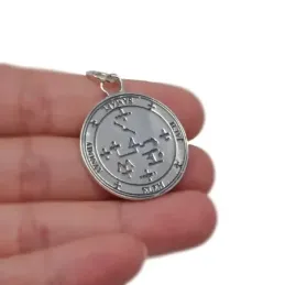 Arcángel Samuel sello colgante plata Ley 925m amuleto 27 mm. medalla