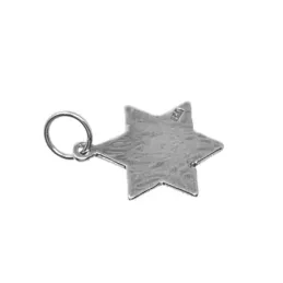 Estrella de la Suerte colgante plata Ley 925m amuleto 18 mm. detalle