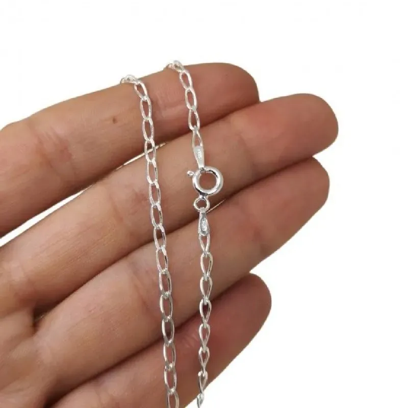 Cadena plata Ley 925m unisex 45 cm. modelo bilbao ancho eslabón 2.1 m