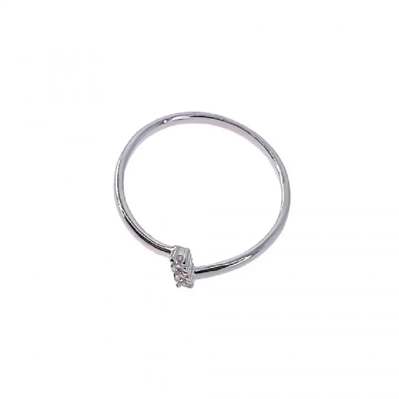 Sortija plata Ley 925m mujer lisa forma zig zag detalle circonitas ve