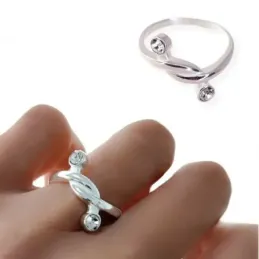 Sortija plata Ley 925m mujer forma enlazada cabeza lisa detalle chato