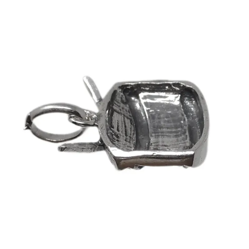 Colgante plata Ley 925m tambor 17 mm. macizo detalles tallados