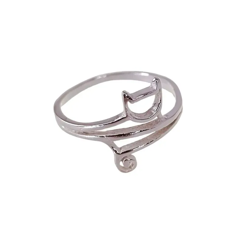 Sortija plata Ley 925m mujer cabeza forma gato calado doble hilo