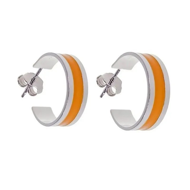 Pendientes aros plata Ley 925m mujer 16 mm. eliege color esmaltados a