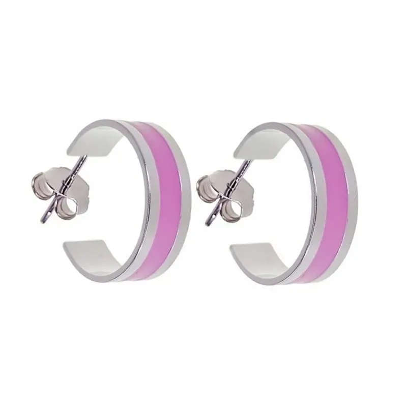 Pendientes aros plata Ley 925m mujer 16 mm. eliege color esmaltados a