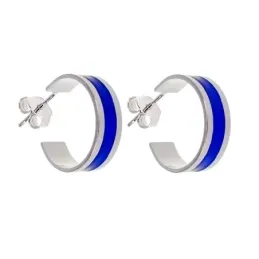 Pendientes aros plata Ley 925m mujer 16 mm. eliege color esmaltados a