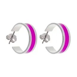 Pendientes aros plata Ley 925m mujer 16 mm. eliege color esmaltados a
