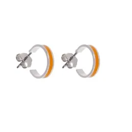 Pendientes aros plata Ley 925m mujer 11 mm. eliege color esmaltados a