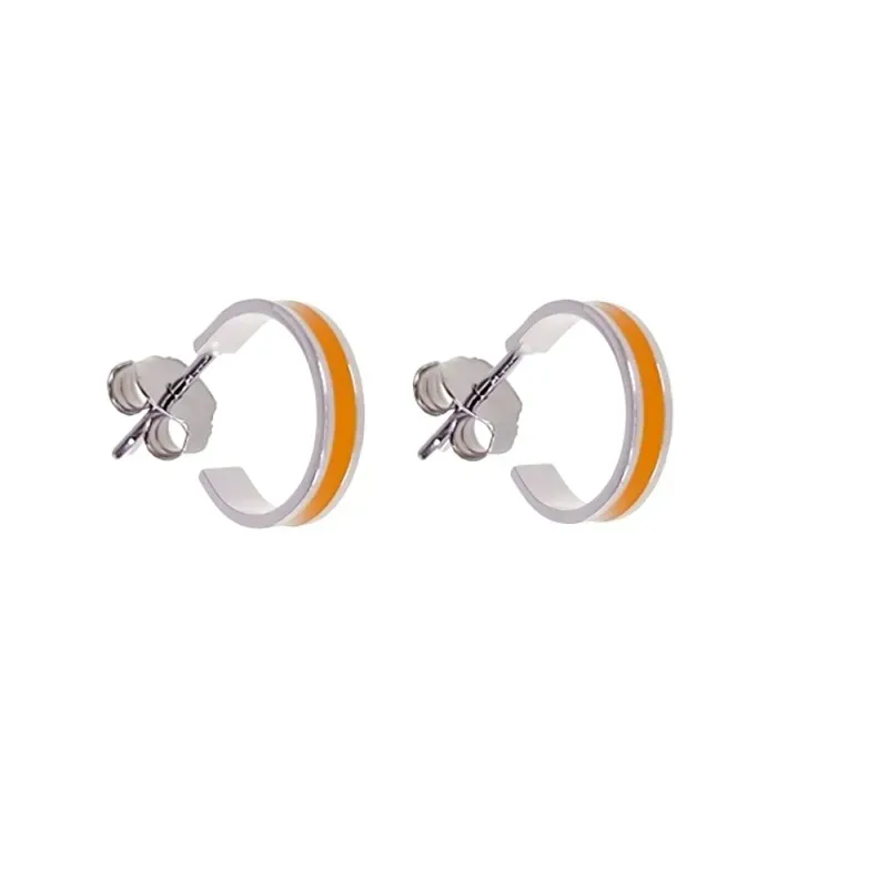 Pendientes aros plata Ley 925m mujer 11 mm. eliege color esmaltados a