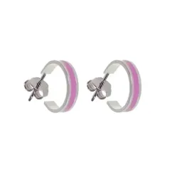 Pendientes aros plata Ley 925m mujer 11 mm. eliege color esmaltados a