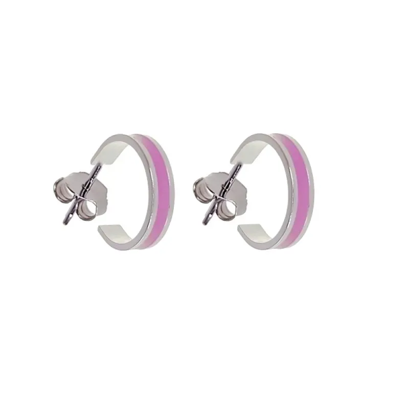 Pendientes aros plata Ley 925m mujer 11 mm. eliege color esmaltados a