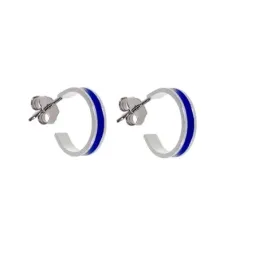 Pendientes aros plata Ley 925m mujer 11 mm. eliege color esmaltados a