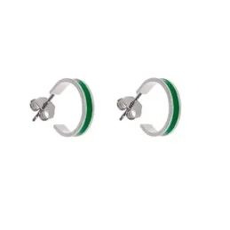 Pendientes aros plata Ley 925m mujer 11 mm. eliege color esmaltados a