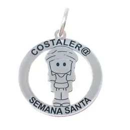 Costalero colgante plata Ley 925m Semana Santa aro 20 mm. calado