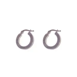 Pendientes Aros Plata Ley 925m 15 mm. dibujo estrías mujer