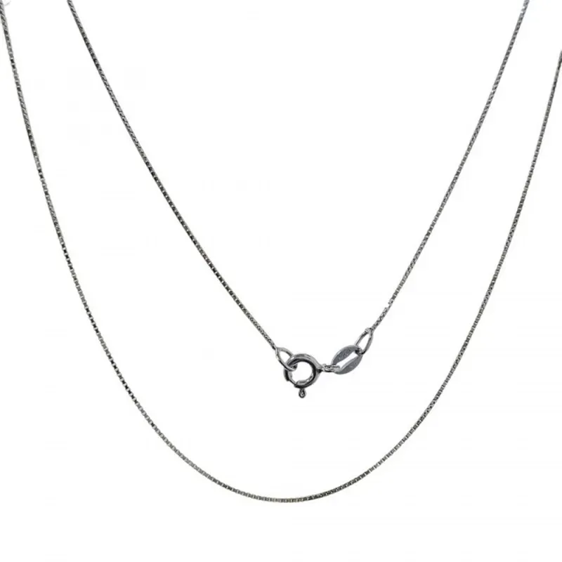 Cadena Plata Ley 925m rodiada 45 cm. modelo veneciana cierre reasa