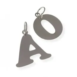 Colgante Plata Ley 925m inicial letra mayúscula personalizada 24 mm.