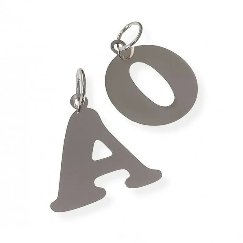 Colgante Plata Ley 925m inicial letra mayúscula personalizada 24 mm.