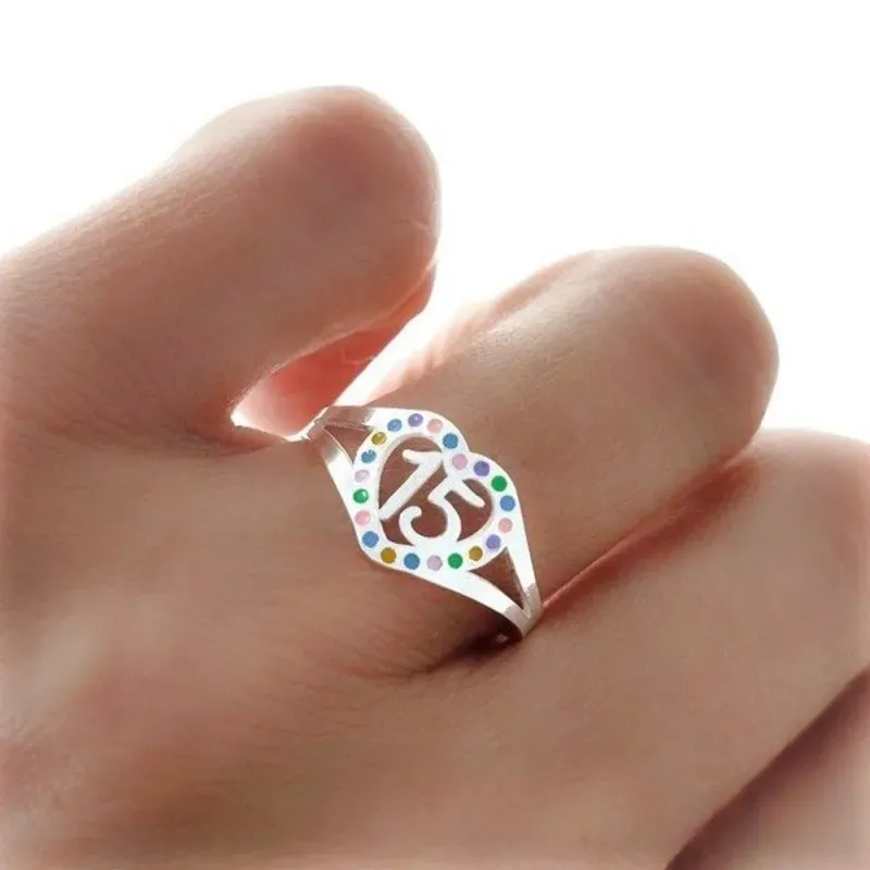 Sortija Plata Ley 925m niña corazón 10 mm. esmaltado colores calado c