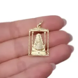 Virgen del Rocío Bajo Palio Colgante en Oro de 18k macizo de 34 mm. s