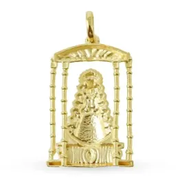 Virgen del Rocío Bajo Palio Colgante en Oro de 18k macizo de 34 mm. s