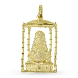 Virgen del Rocío Bajo Palio Colgante en Oro de 18k macizo de 34 mm. s