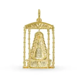 Virgen del Rocío Bajo Palio Colgante en Oro de 18k macizo de 24 mm. d