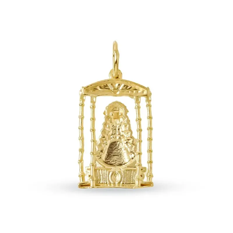 Virgen del Rocío Bajo Palio Colgante en Oro de 18k macizo 20 mm. con