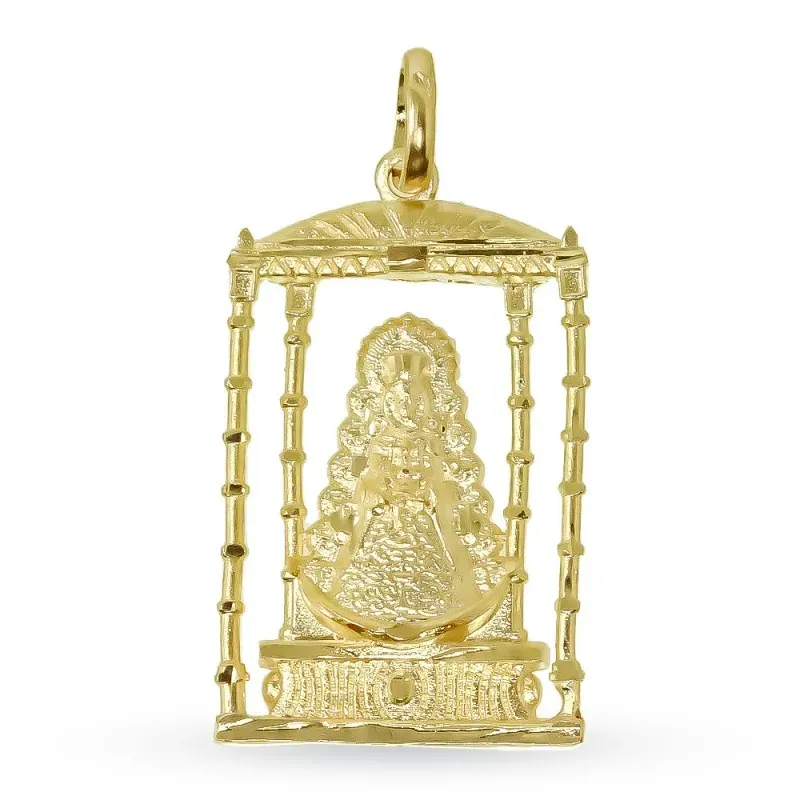 Virgen del Rocío Bajo Palio Colgante Plata Ley 925m maciza 34 mm. cha