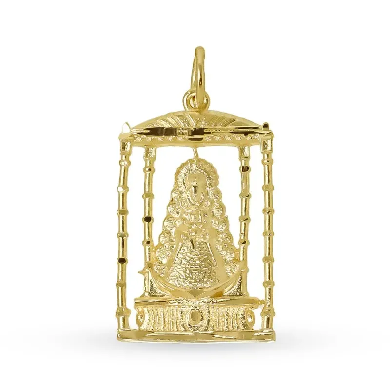 Virgen del Rocío Bajo Palio Colgante Plata Ley 925m maciza 24 mm. cha