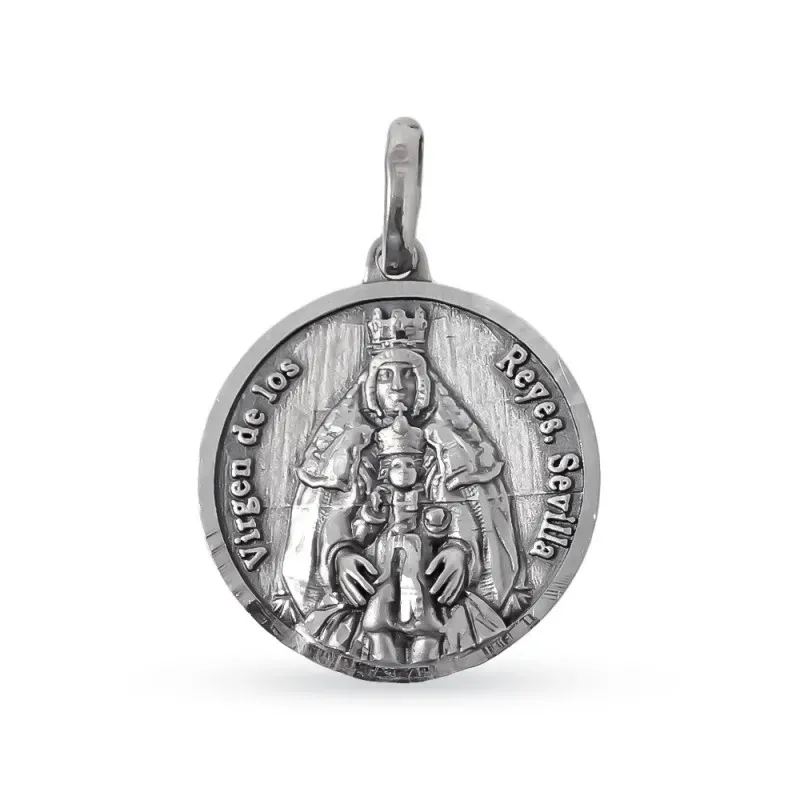 Virgen de los Reyes Patrona Sevilla Medalla Plata Ley 925m maciza 22