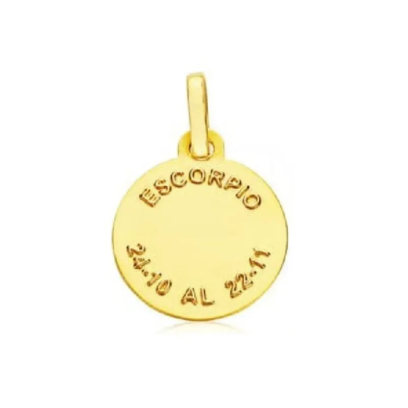 Colgante horóscopo signos del zodiaco oro 9k unisex 20 mm. signo ESCO