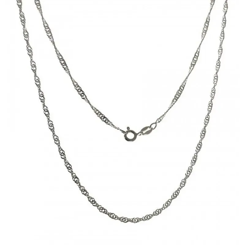 Cadena plata ley 925m lisa 50cm. singapur 0.35mm. [AB0409]
