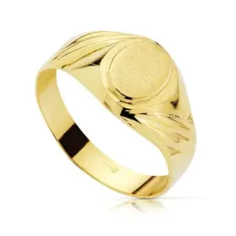 Sello oro 18k cadete hueco oval 7x6mm. [AB2395GR]