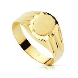 Sello oro 18k cadete hueco liso 8x6mm. galloneado [AB2397GR]